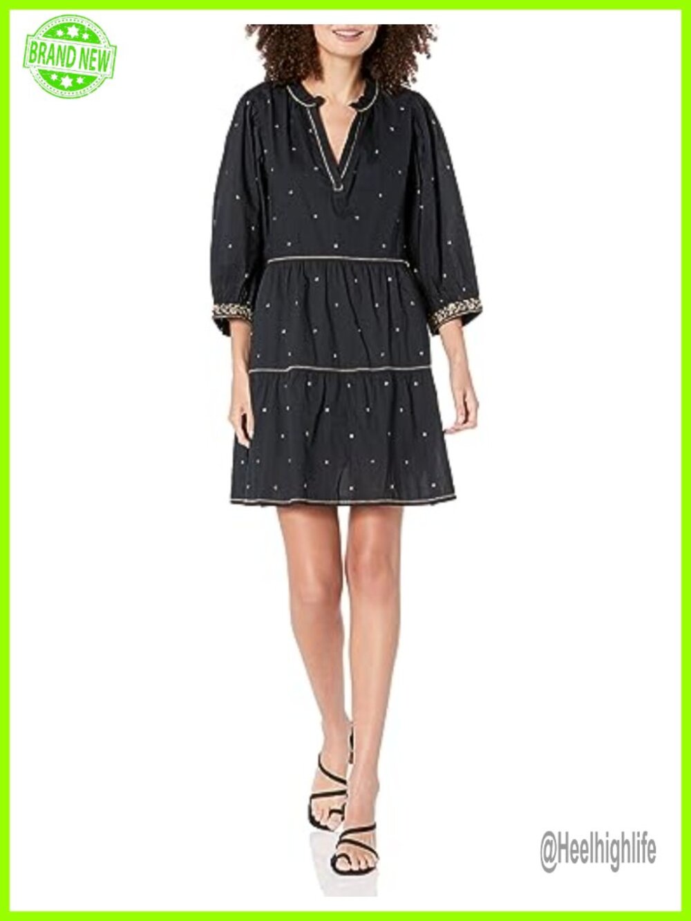 Kiley Novelty Embroidery Dress Elbow Sleeve Pull-On Casual